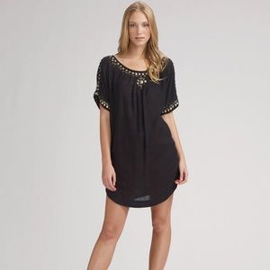 Joie black Benton gold beaded tunic dress new! nwt